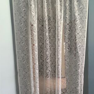 Sheer Lace Curtain Panel in Ivory